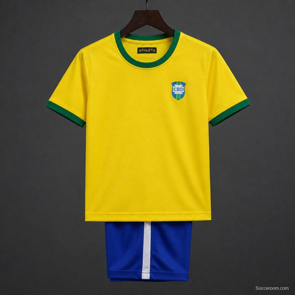 Retro Kids 1970  Brazil Yellow Jersey