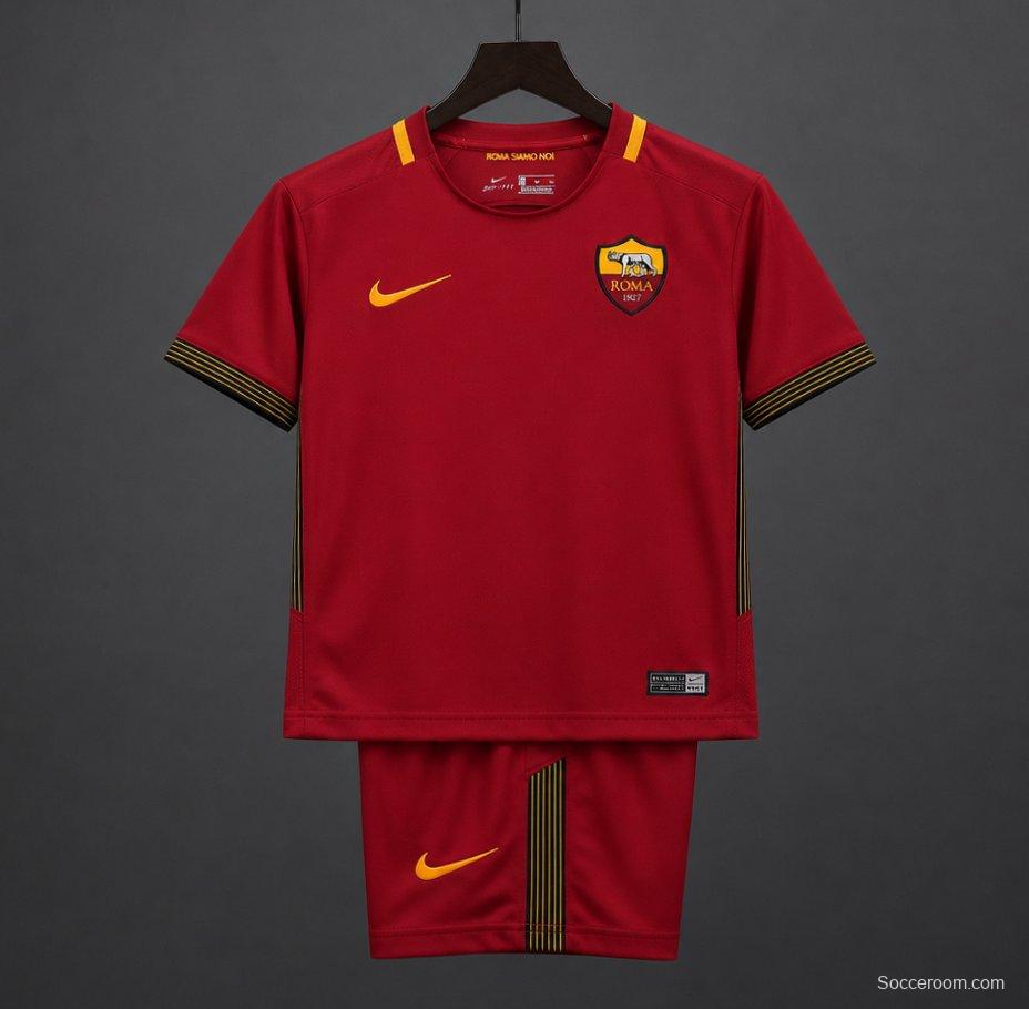 Retro 17/18 Kids AS Roma Home Jersey