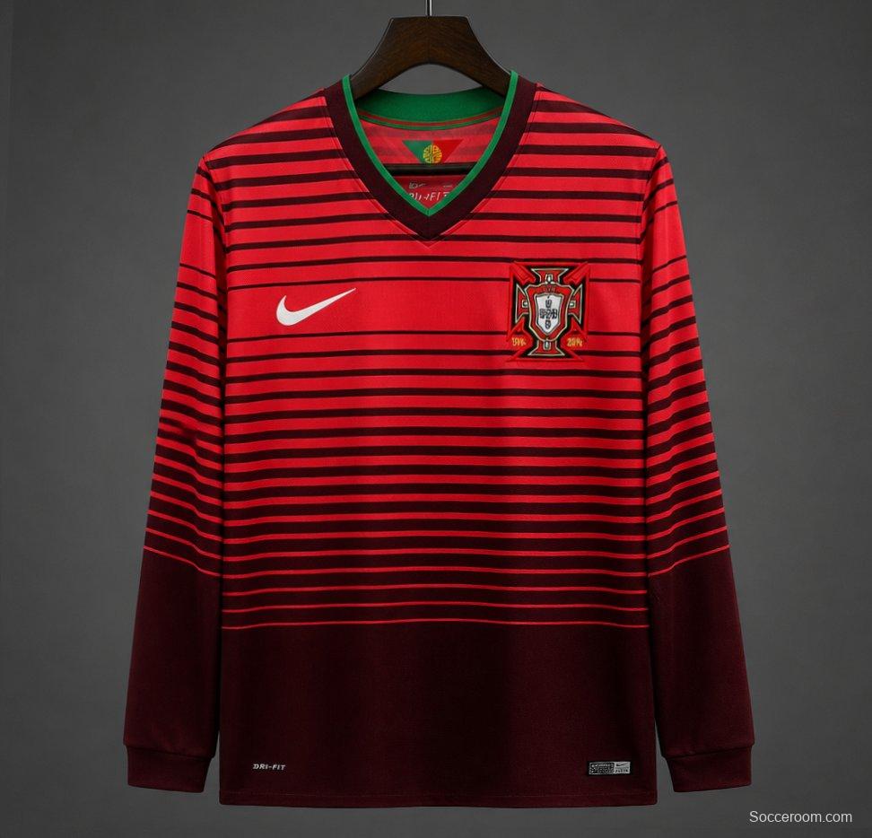 Retro 2014 Portugal Home Long Sleeve Jersey